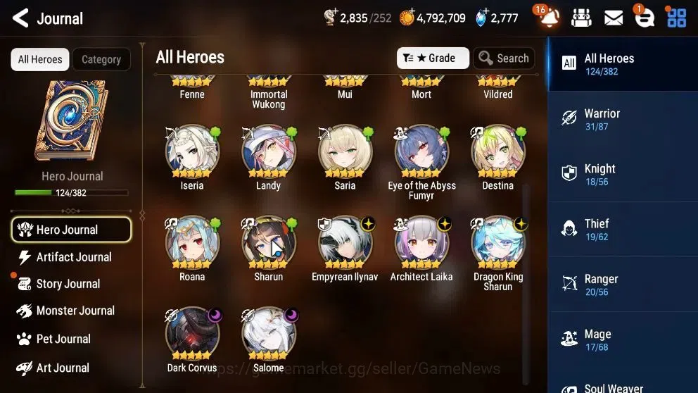 Epic Seven Accounts Starter Global UnVerif|New Era|5ML(Salome,EIlynav,DK Sharun,DCorvus,ALaika)+Ab Fumyr,Fenne,etc|PoH 6