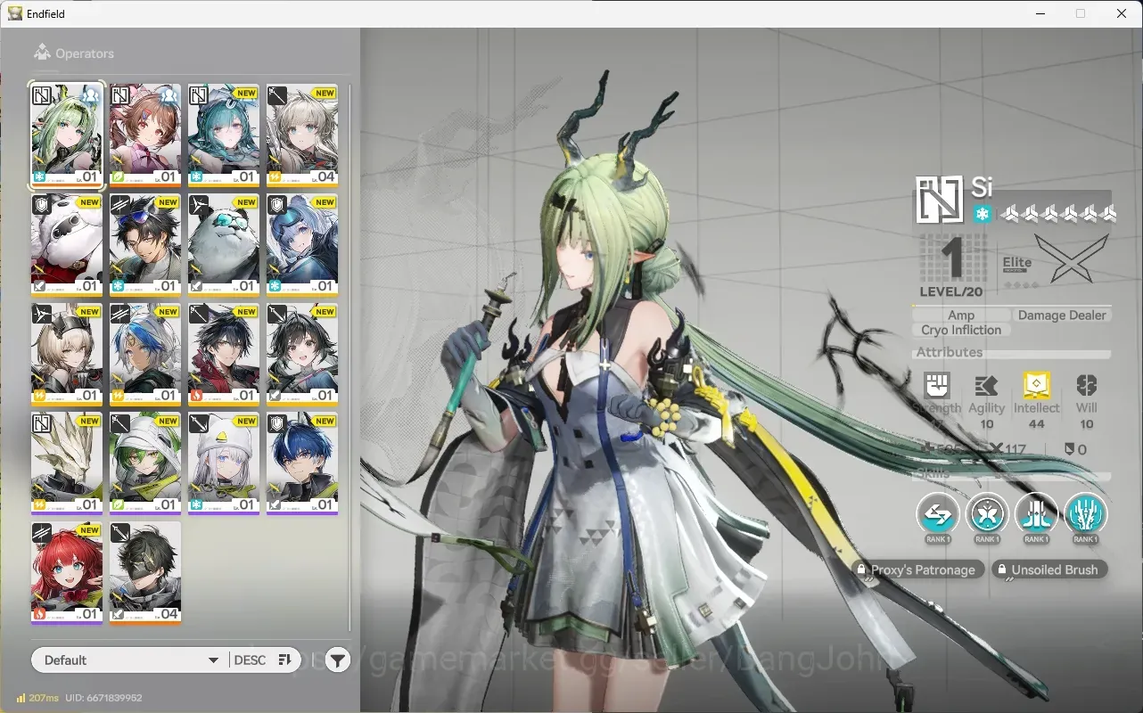 Arknights: Endfield Accounts NAEU | 6x5* Char (Si Lv20, Pogranichnii, Lifeng, Last Rite, Ember, Ardelia) + 45x5* Wpn | Check 1