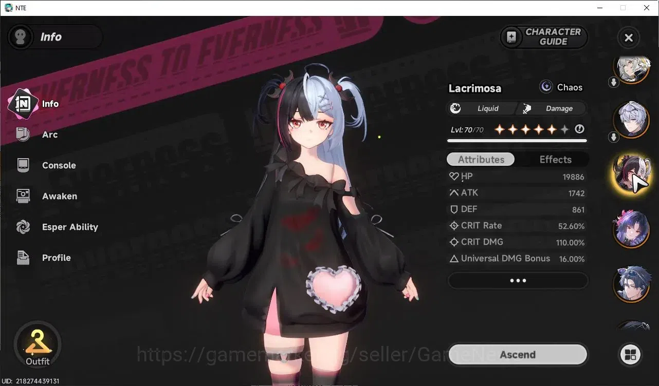 Neverness to Everness Accounts GLOBAL ASIA|HL 49|TL 34|4 Limited S-Class|[(Lacrimosa 2