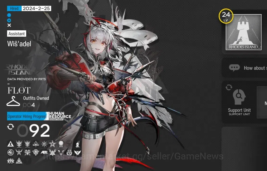 Arknights Accounts High-End Lv 24|76 OP|+4 Skin|13k Oru +Collab Ave Mujicca,Rainbow 6|2 2