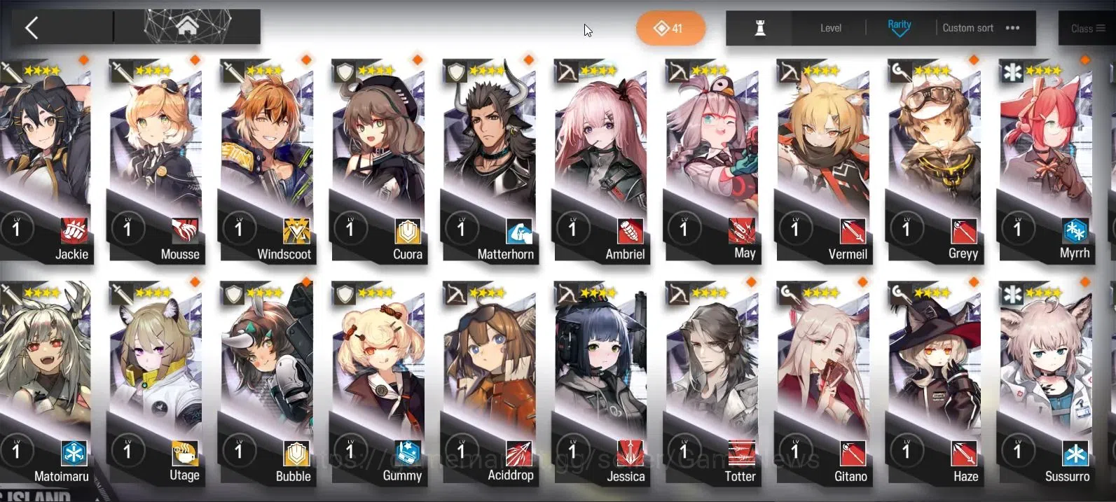 Arknights Accounts High-End Lv 24|76 OP|+4 Skin|13k Oru +Collab Ave Mujicca,Rainbow 6|2 6