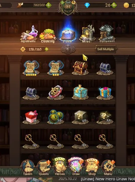 The Seven Deadly Sins: Grand Cross Accounts Midgame Asia|2,4M CC|5 UR +Colabs Blessing (Skuld,King Diane,Sabunak 2/6,Chaos 9
