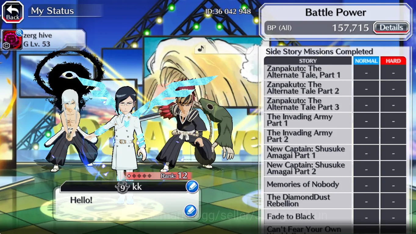 Bleach: Brave Souls Accounts Mid-Tier [GLOBAL] 12k Orbs + 3 Max Transcendence (TYBW25 Uryu+Jushiro+Renji), Renewed