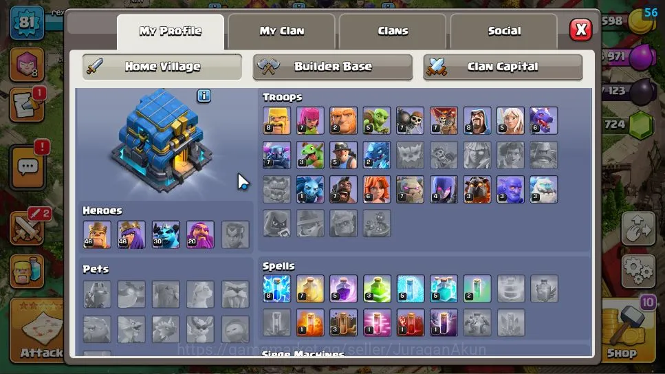 Clash of Clans Accounts Mid-Tier TH 12 - BH 6|Limited Skin|LV 81|HH 5|BK 46,AQ 46,GW 20,MP 30,RC 0|CN ON|Protect OFF|TAKE 3