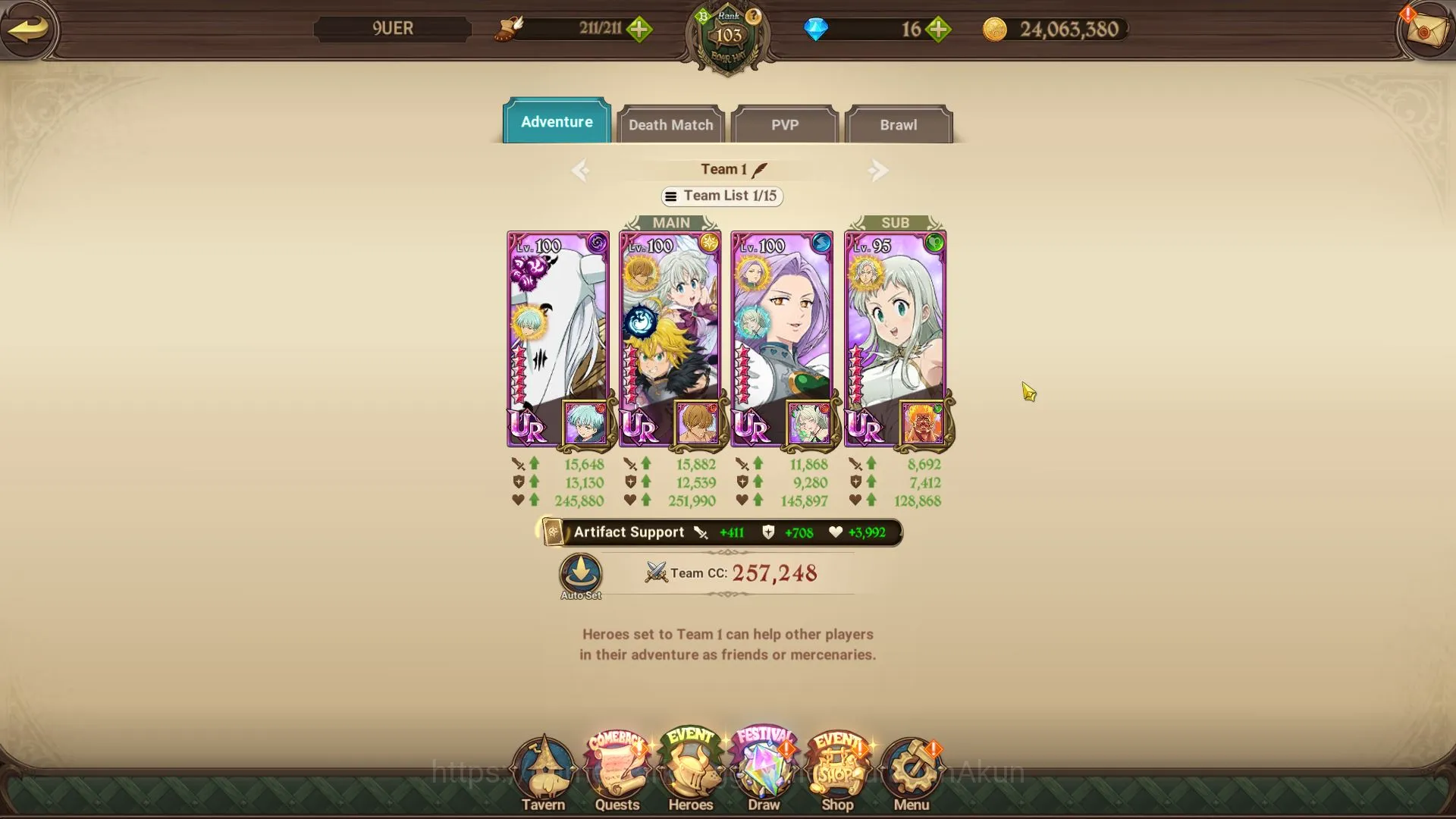 The Seven Deadly Sins: Grand Cross Midgame ASIA|3,5M CC|2LR+9UR+TOG Collab|Diane2/6,Elizabeth image 1