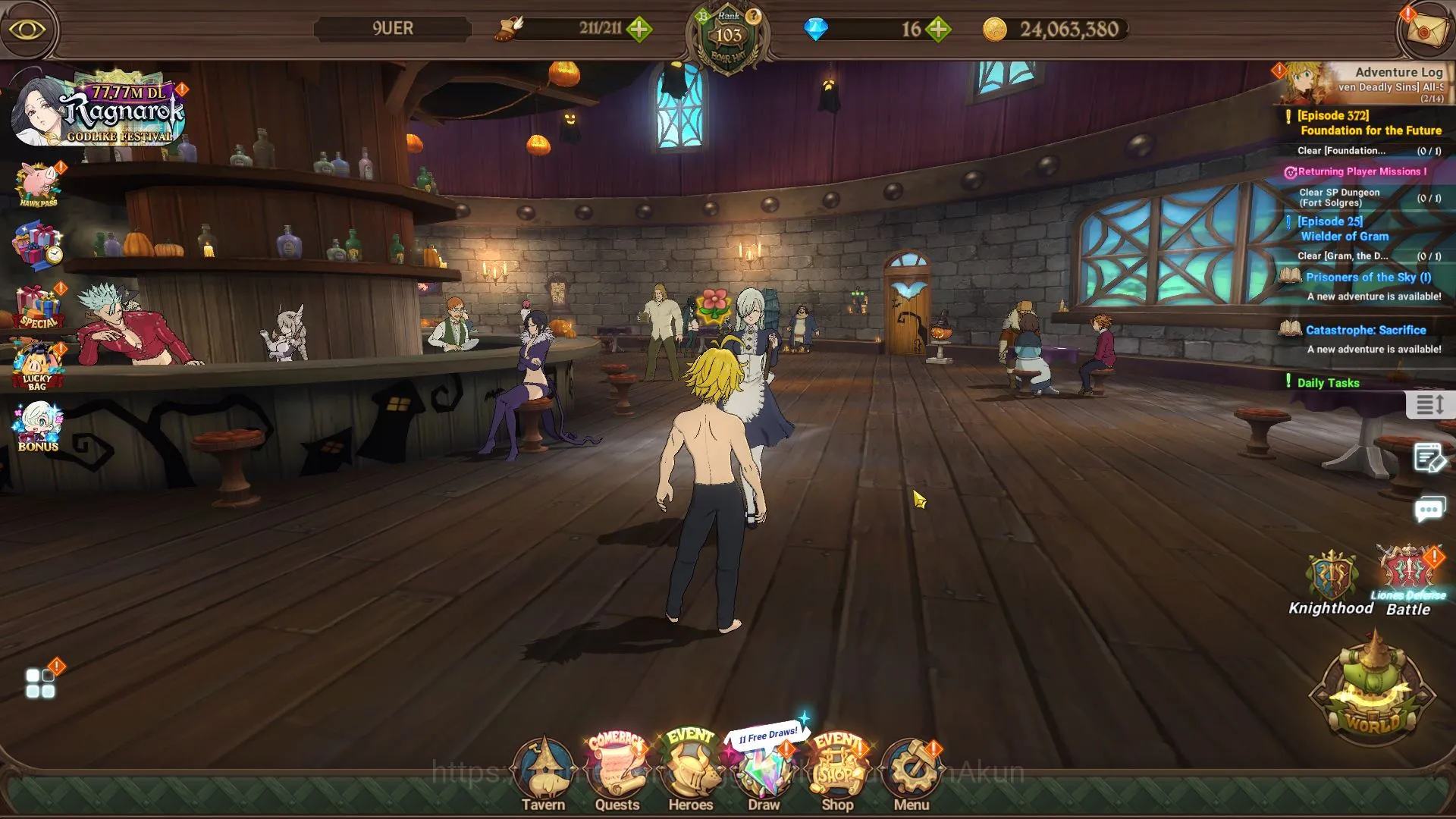 The Seven Deadly Sins: Grand Cross Accounts Midgame ASIA|3,5M CC|2LR+9UR+TOG 2
