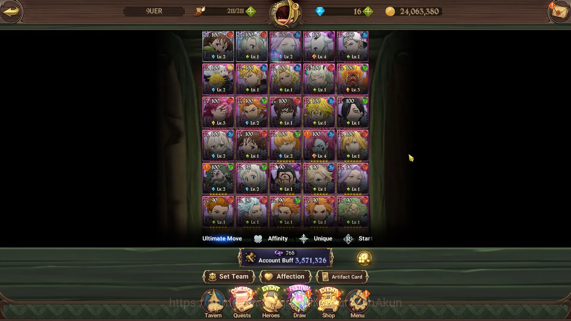 The Seven Deadly Sins: Grand Cross Accounts Midgame ASIA|3,5M CC|2LR+9UR+TOG 3
