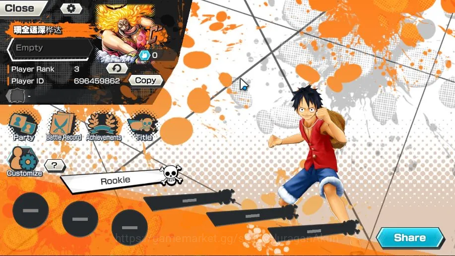 One Piece Bounty Rush Accounts Mid-Tier Global|4 META EX|Roronoa Zoro,S Snake,Linlin,Roger,Etc |Rank 3|Log Bandai|Check 5