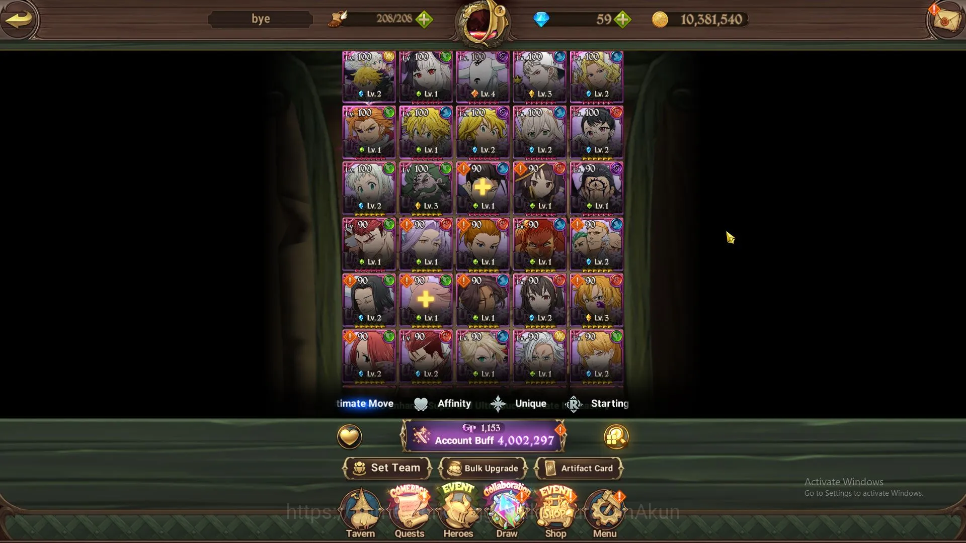 The Seven Deadly Sins: Grand Cross Accounts Midgame Global|4M CC|7 2
