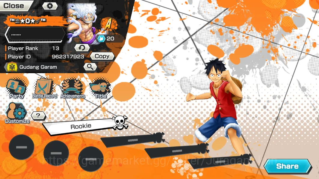One Piece Bounty Rush Accounts Mid-Tier Global|4 META EX[Luffy Gear5,Sabo,Kid&Law,Kuzan,ETC]Rank 13|Log Bandai|Check 3