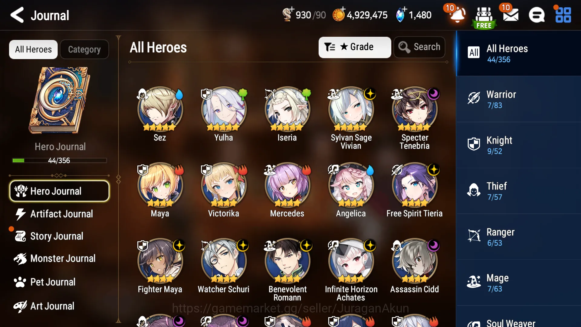 Epic Seven Accounts Starter Global Unverif |2 ML(Specter Tenebria,Sylvan Sage Vivian)Yulha,Sez|1,4k Skystone|Blessing on|Log 7