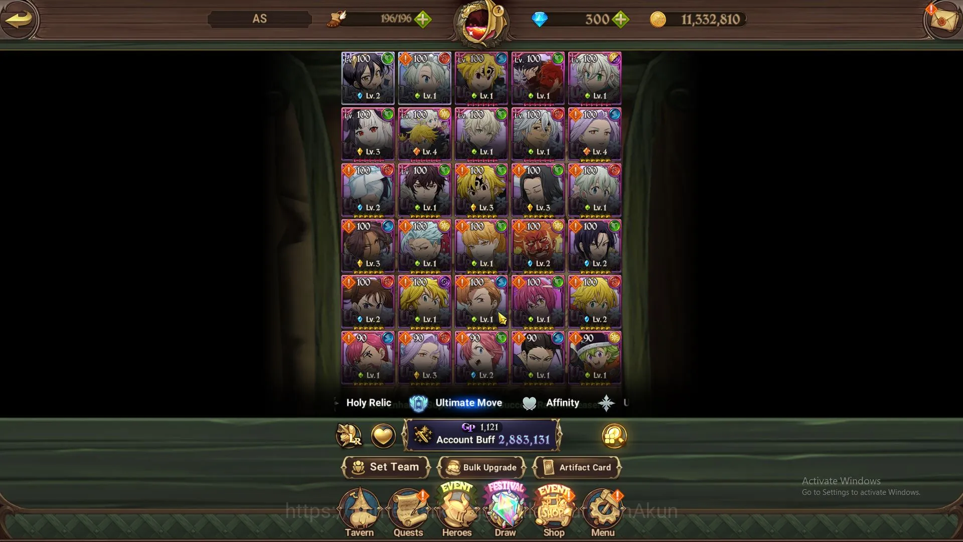 The Seven Deadly Sins: Grand Cross Accounts Midgame ASIA| 2,8M CC | 2 LR + 8 UR 3