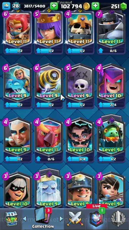 Clash Royale Accounts Lvl 28|Trophy 6810|Limited Skin|KTL 10|Card 109|1  image 2