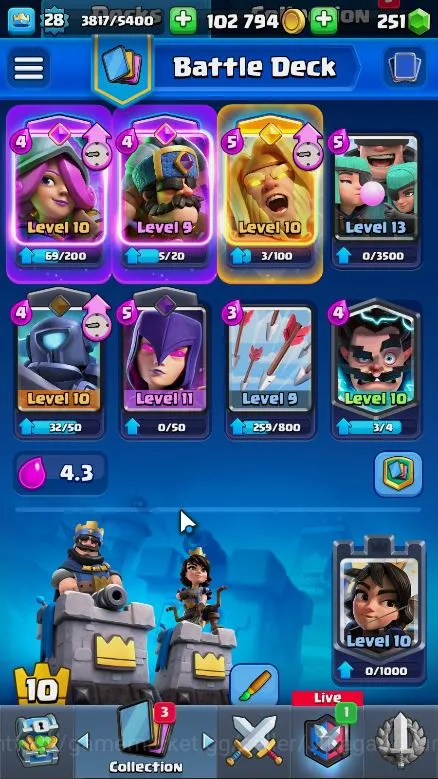 Clash Royale Accounts Lvl 28|Trophy 6810|Limited Skin|KTL 10|Card 109|1  image 4
