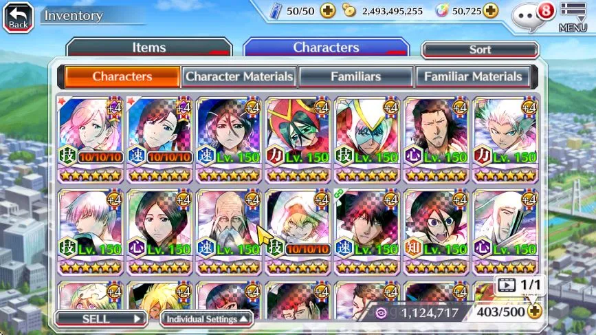 Bleach: Brave Souls Accounts High-End [GLOBAL]50k Orb|Ruika10Th,Gremmy9Th,Ichigo8Th,White8Th,Gin Fierce,Macy,Noel 3