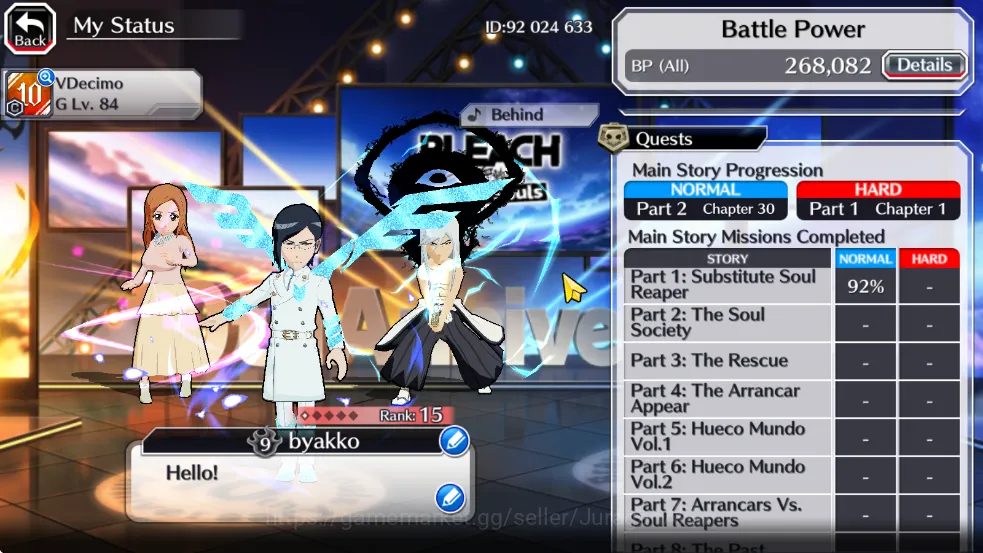 Bleach: Brave Souls Accounts Mid-Tier [GLOBAL] 11K Orbs | Uryu+Renji+JushiroTYBW25,Orihime TYBW24,Byakuya renewedetc| Check 5