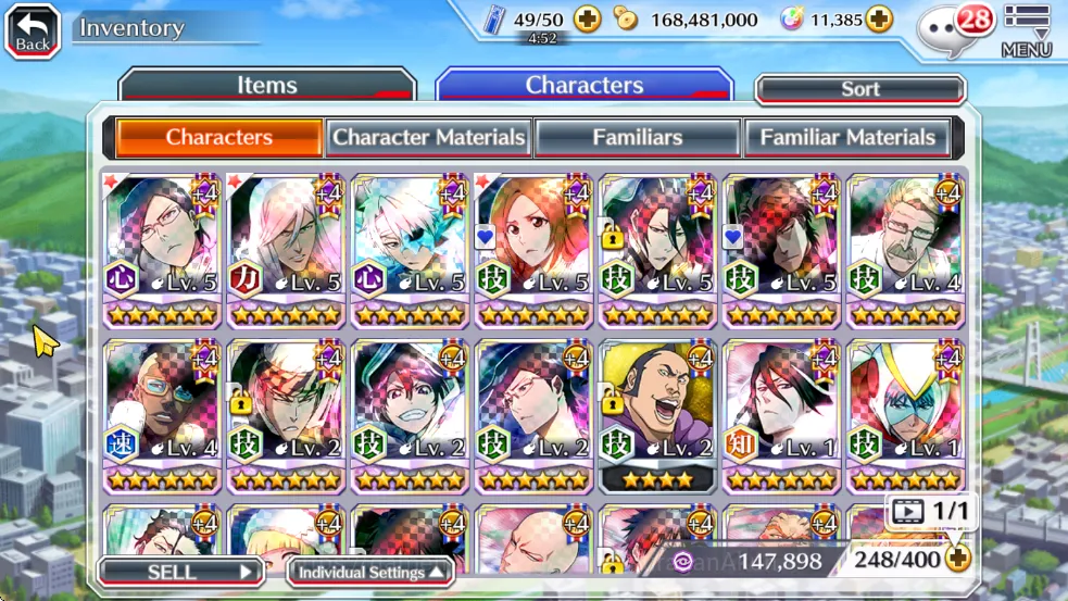 Bleach: Brave Souls Accounts Mid-Tier [GLOBAL] 11K Orbs | Uryu+Renji+JushiroTYBW25,Orihime TYBW24,Byakuya renewedetc| Check 6