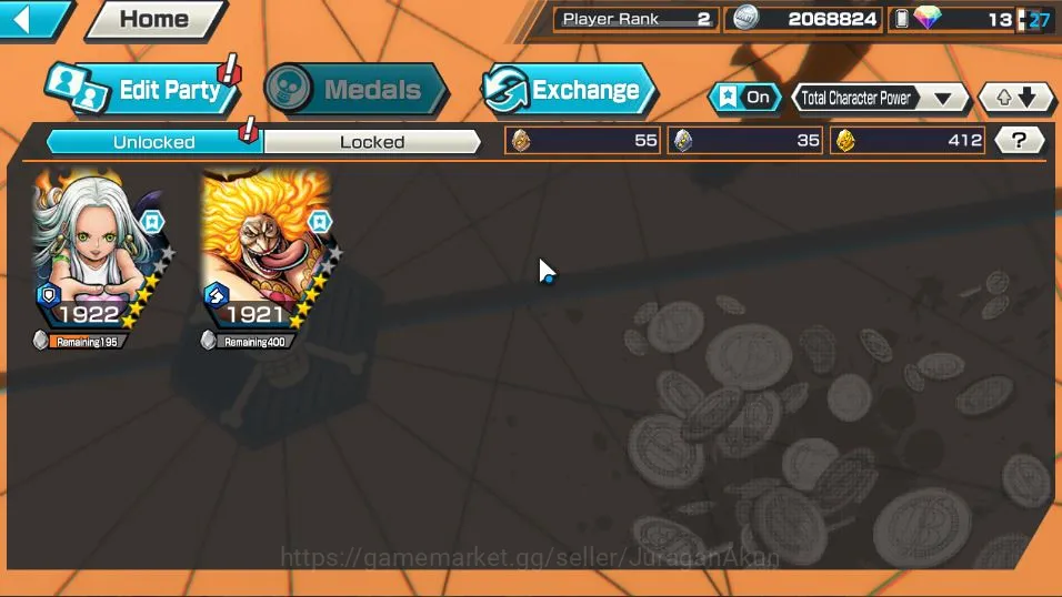 One Piece Bounty Rush Accounts Mid-Tier Global| 2 META EX | Seraphim S-Snake, Hunger Pangs Charlotte Linlin | Rank 2 |Log 4