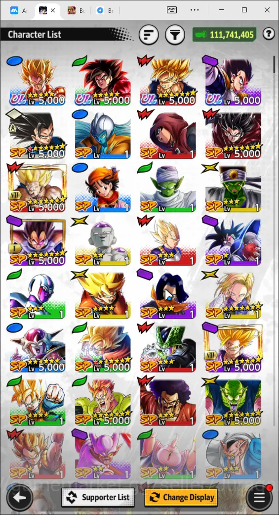 111M Total Power|LV155|4 UL+ 18 LL|Super Full Power Saiyan 4 Goku,Super Gogeta,Super Saiyan Goku,Vegeta|Android|CheckSS(DBL914) Dragon Ball Legends High-End 111M Total Power|LV155|4 UL+ 18 LL|Super Full Powe image 1