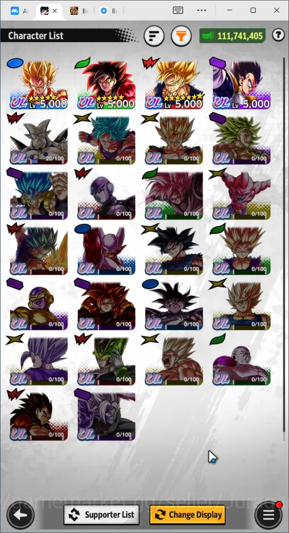 Dragon Ball Legends Accounts High-End 111M Total Power|LV155|4 UL+ 18 LL|Super Full Power Saiyan 4 Goku,Super Gogeta,Super 3