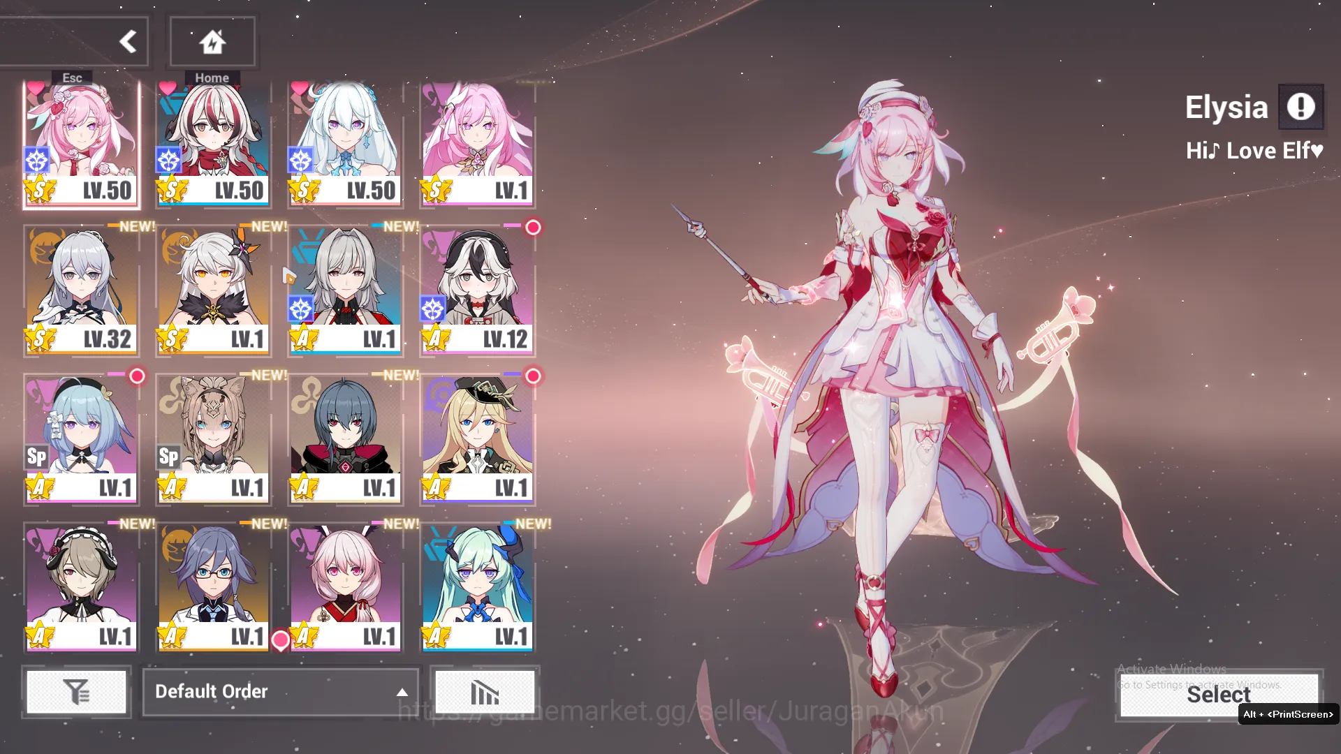 Honkai Impact 3rd Accounts Mid-Game SEA Lv53| 3 Fullset (Ba-Dum+Cosu, Coralie Dragon, Elysia HiLoveElf 2
