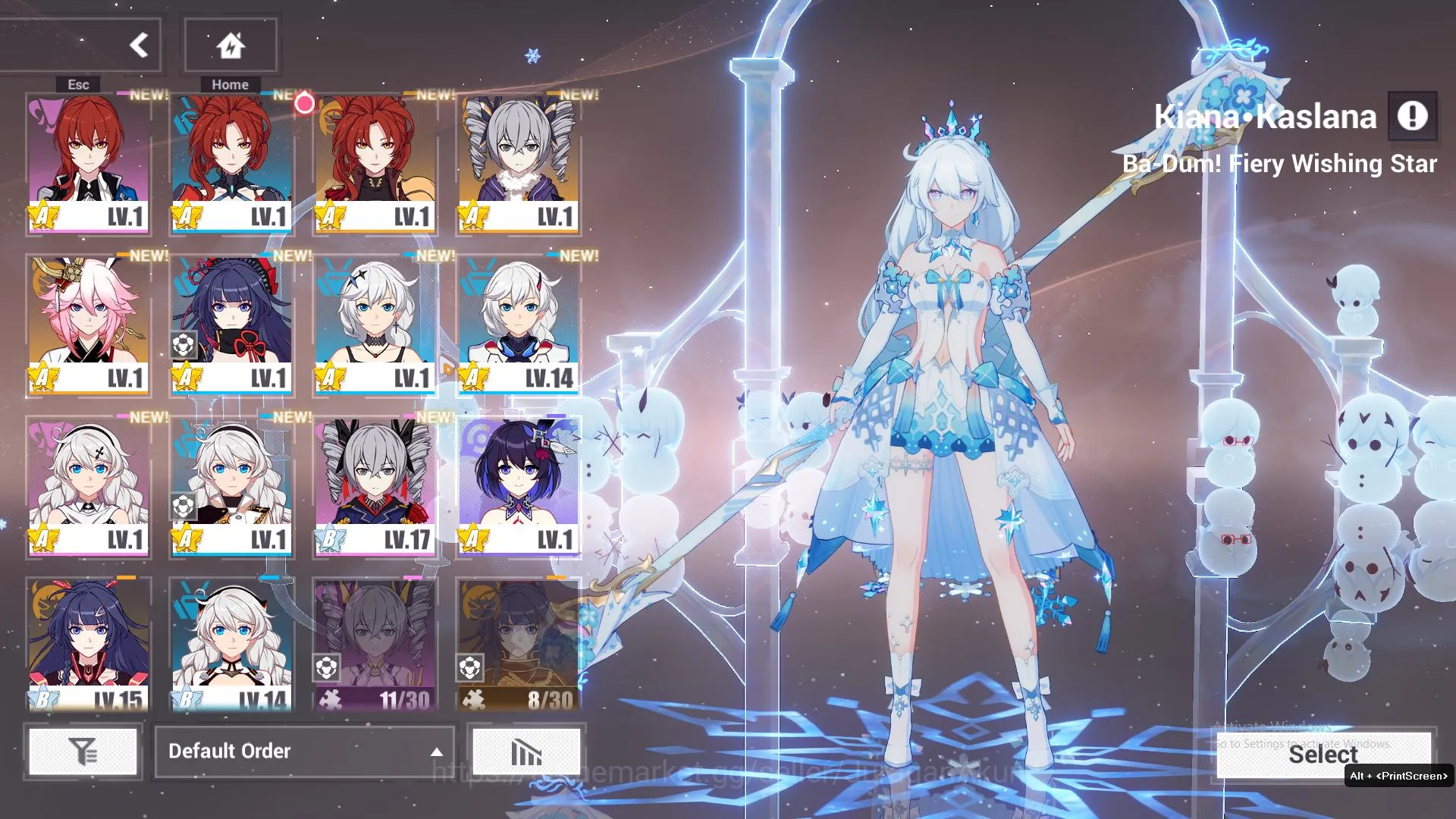 Honkai Impact 3rd Accounts Mid-Game SEA Lv53| 3 Fullset (Ba-Dum+Cosu, Coralie Dragon, Elysia HiLoveElf 5