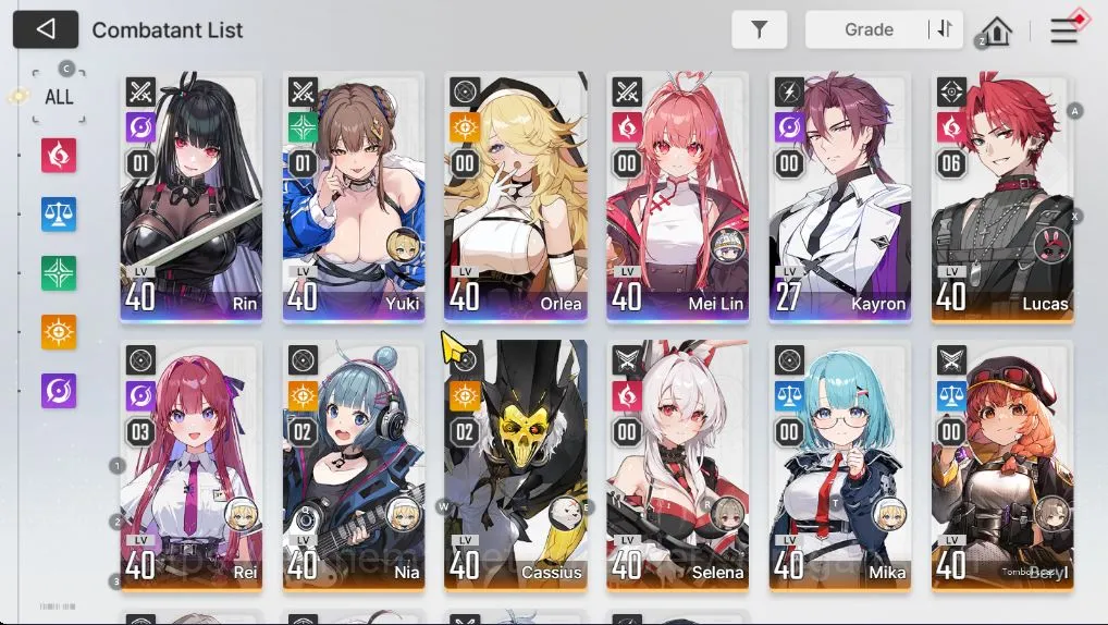 Chaos Zero Nightmare Accounts GLOBAL Lv40|5 SSR (YukiM1+Sign,RinM1,Orlea,MeiLin,Kayron) 11 SR(LucasM6,MaribelM4,Etc)13 SR 5