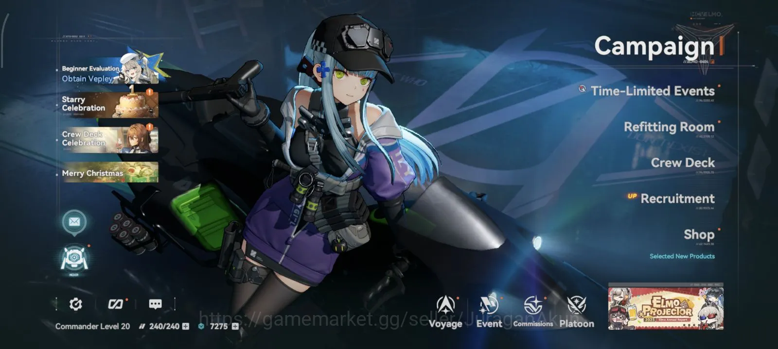 Girls' Frontline 2: Exilium Accounts GlobalDarkwinter| Starter Klukai,Qiongjiu,Mosin,Vepley|Gems 7275|CN on|Take Email| Log 2