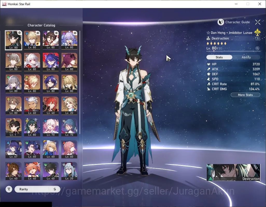 Honkai Star Rail Accounts End Game Asia |TL 68|8 limited|[Acheron E2,Dan Heng IL+Sign,MyDei+Sign] Kafka,Dr Ratio,Luocha 4