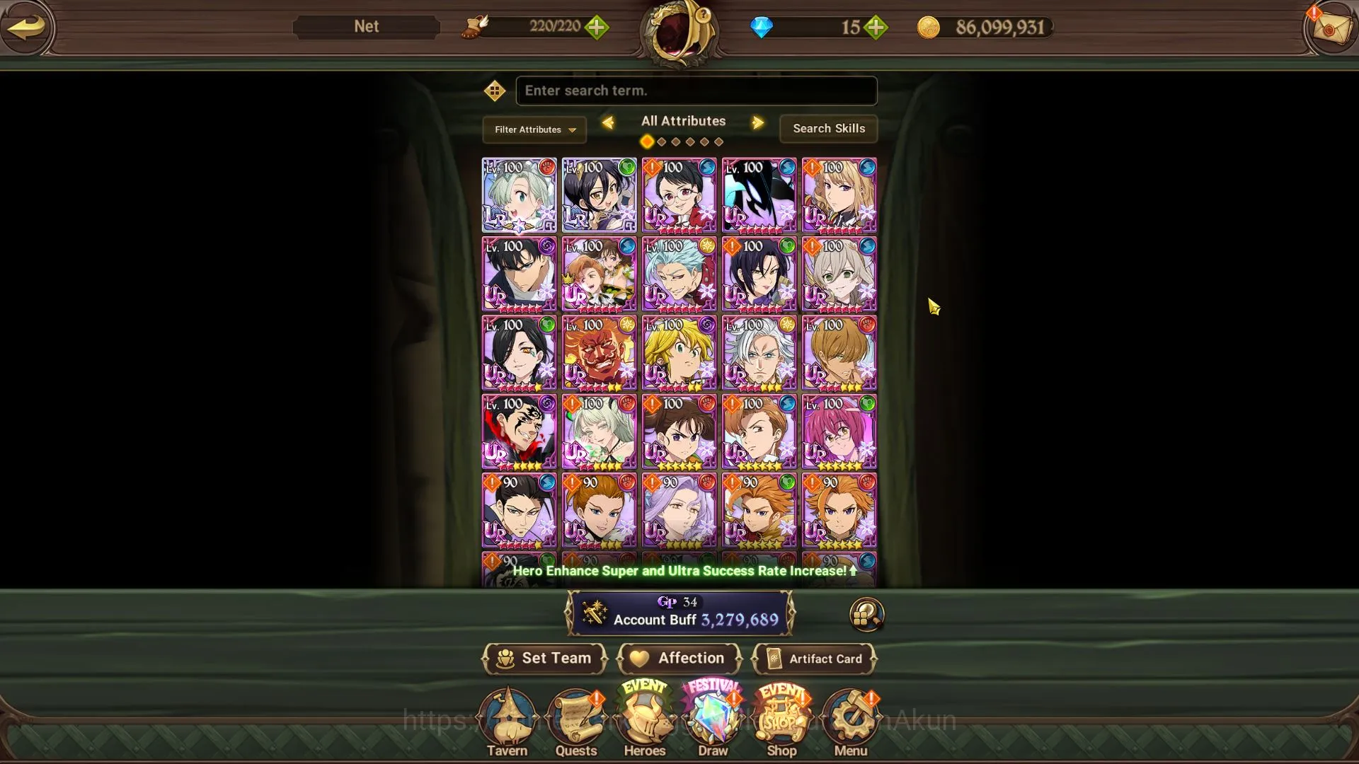 The Seven Deadly Sins: Grand Cross Accounts Midgame Asia |3,2M CC| 2LR + 4UR + Full Collabs solev(OppressorDK2/6, KDiane6/6 5