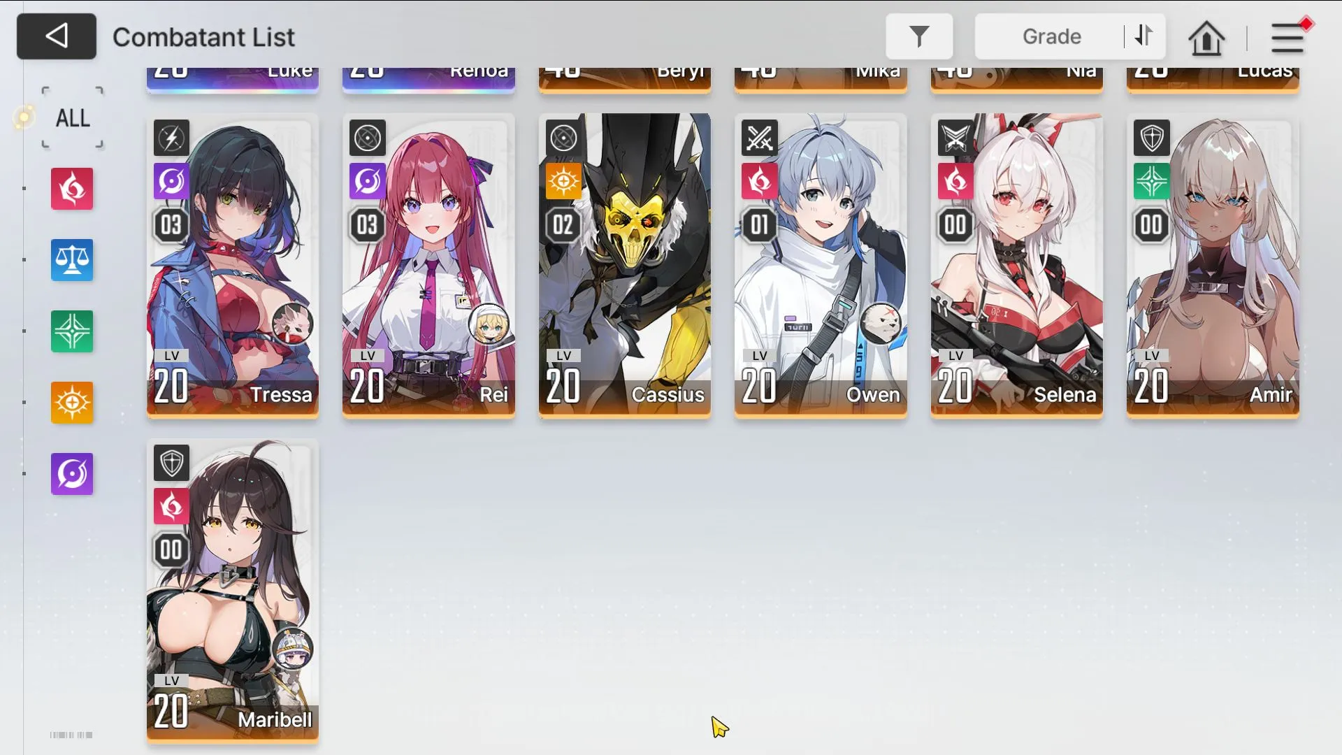 Chaos Zero Nightmare Accounts GLOBAL Lv 41|8 SSR (Mei M1,Veronica,Haru,Renoa,Hugo 2