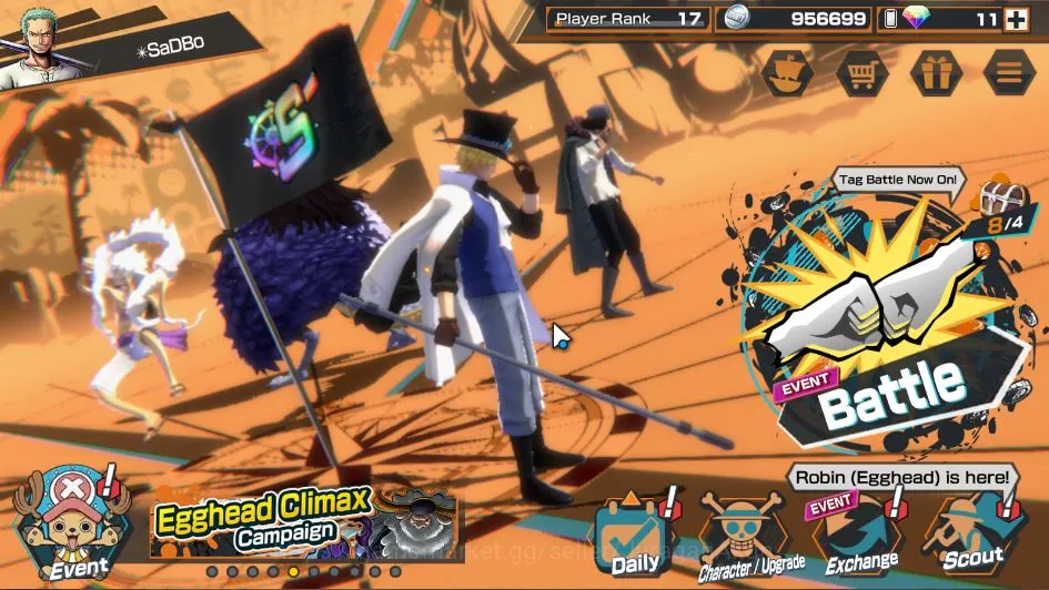 Global|5 META EX|Luffy Four Emperor,Kaido Onigashima,Sabo Flame Emperor, Oden Daimyo Etc|Rank 17|Log Bandai|Check SS(OPBR1061) One Piece Bounty Rush Mid-Tier Global|5 META EX|Luffy Four Emperor,Kaido Onigashi image 1