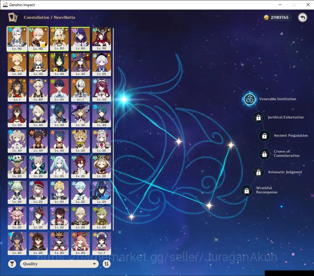 Genshin Impact Accounts Mid Game ASIA|AR 55| 6 Limited + 4 [5 Star Weapon]|[(Neuvill 5