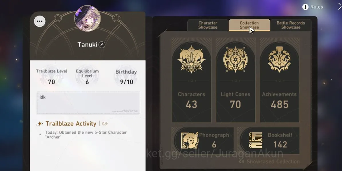 Honkai Star Rail Accounts End Game Asia [TL70] 14 Limited (The Herta+Sign, Jingliu+Sign, Silver Wolf+Sign, Jade, Robin and 2