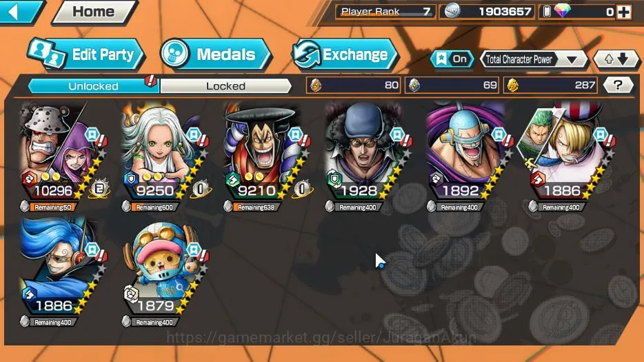 One Piece Bounty Rush Accounts Starter Global |3 META EX|Seraphim S-Snake,Daimyo of Kuri Kozuki Oden,Blackbeard Pirates 5