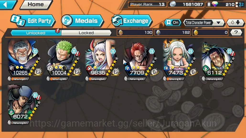 One Piece Bounty Rush Accounts Global| 4 META EX | Legend MD Grap, Son Yamato, Th image 3