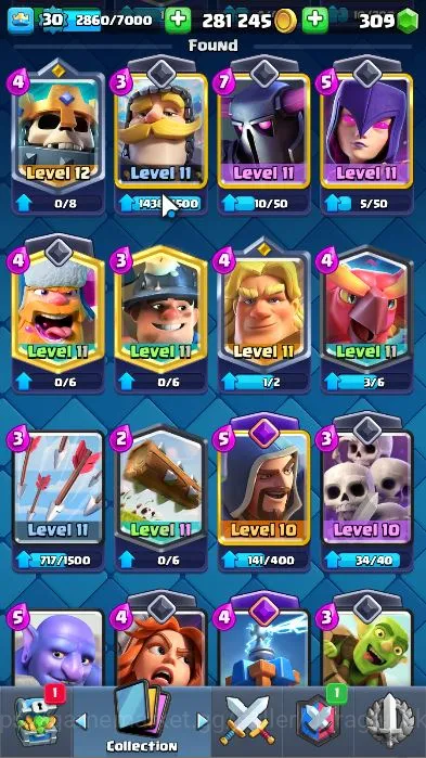 Clash Royale Accounts Midgame Lvl30|Trophy 6120|LimitedSkin|KTL 11|Card 106|4EVO,2 Champ 12 Legend,33 4