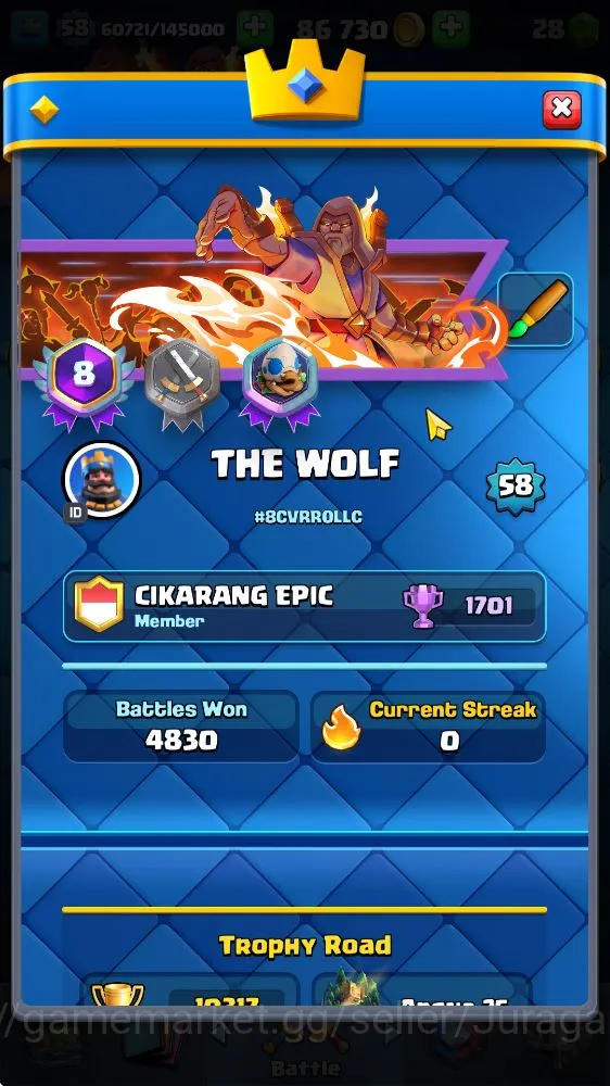Clash Royale Accounts Lvl 58|Free COC TH 16MAX|Troph 10317|KTL 15|Lmt Sk image 2