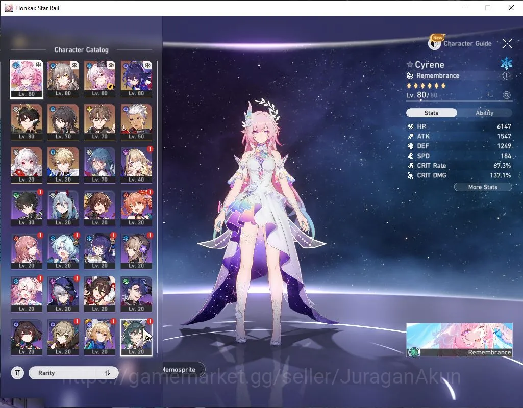 Honkai Star Rail Accounts Mid Game ASIA|TL 63| 5 Limited |Cyrene+Sign,Evernight+Sign,Ruan Mei,Dante,Archer|Mc 2