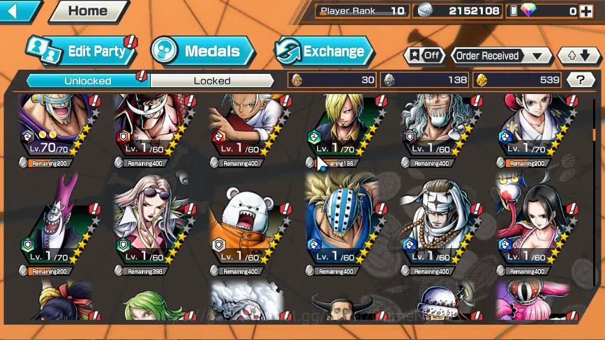 One Piece Bounty Rush Accounts Mid-Tier Global|4EX |5 Elders St.Ethanborn V.Nusjuro,5 Elders St.Saturn,DD Shanks,Film Red 7