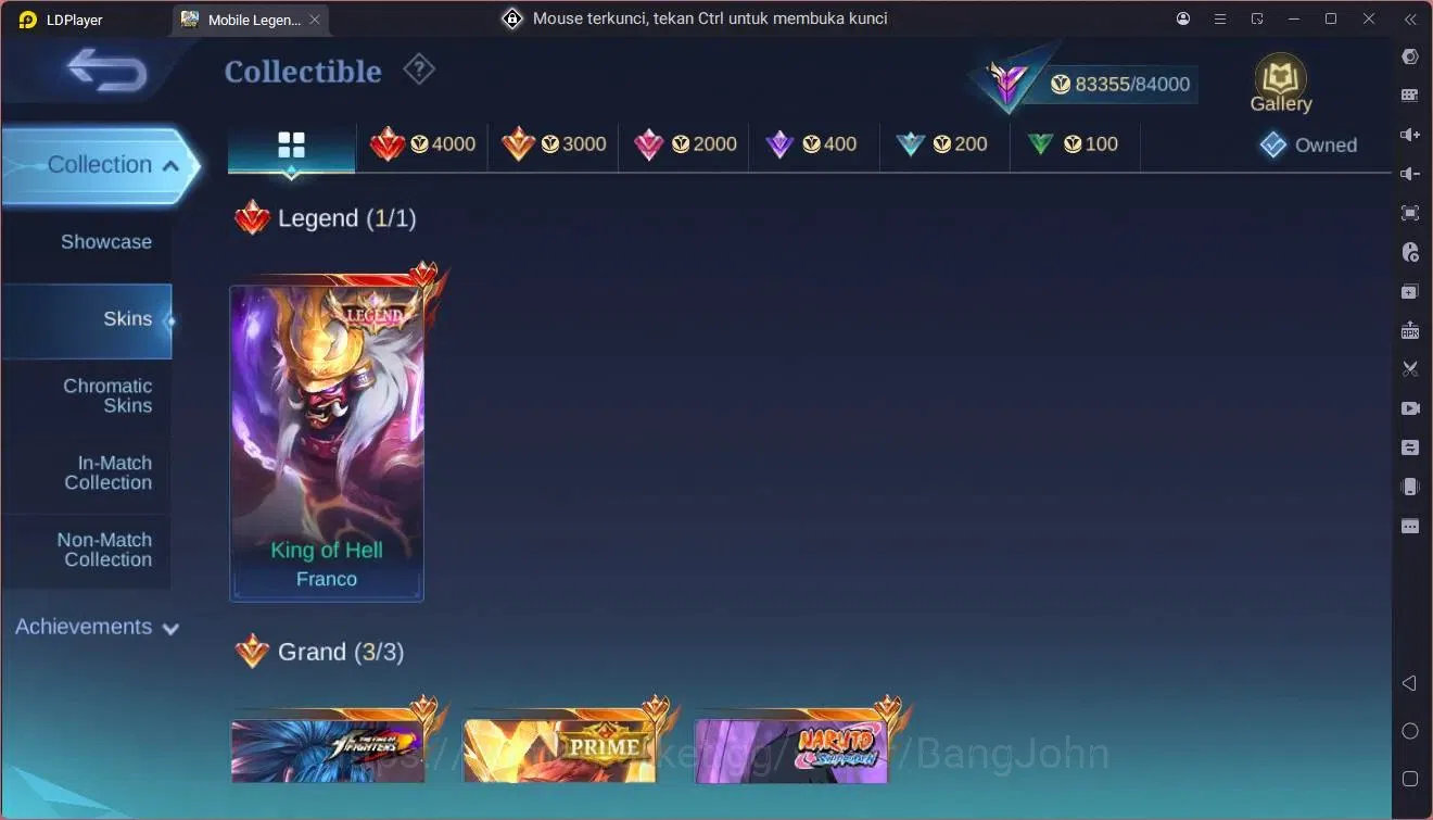 Mobile Legends: Bang Bang Accounts GLOBAL Hero 132 Skin 313|Legend franco|Prime YZ|Na image 11