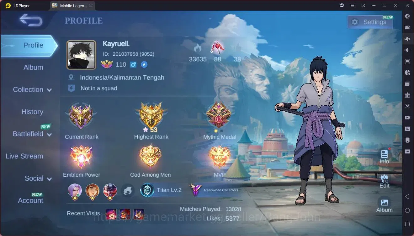 Mobile Legends: Bang Bang Accounts GLOBAL Hero 132 Skin 313|Legend franco|Prime YZ|Na image 16