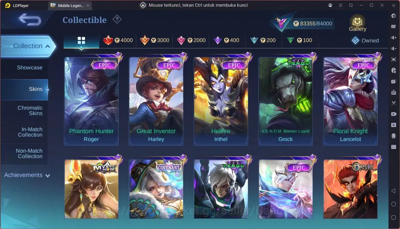 Mobile Legends: Bang Bang Accounts GLOBAL Hero 132 Skin 313|Legend franco|Prime YZ|Na image 6