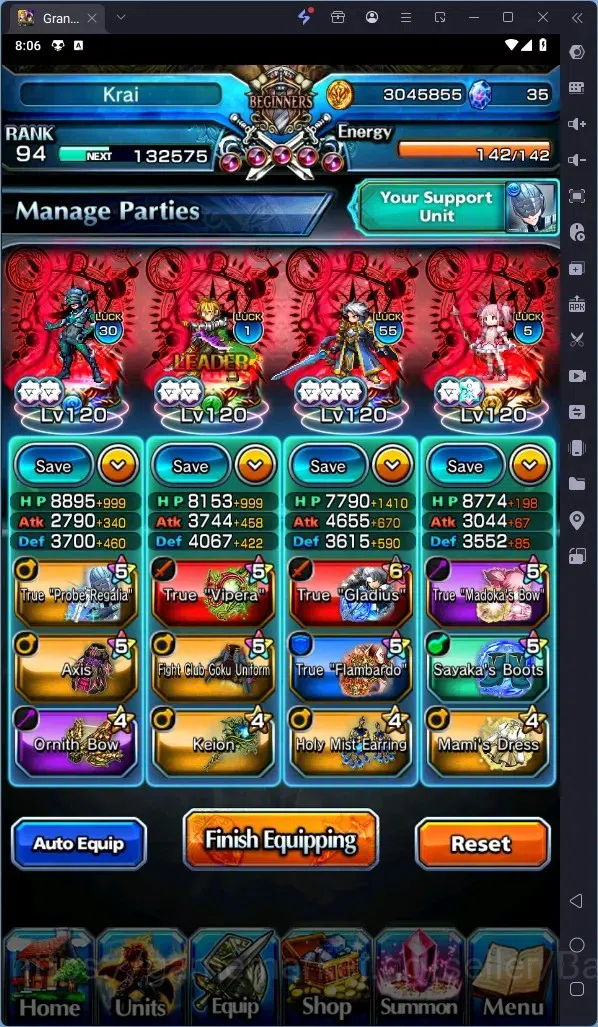 Grand Summoners Accounts Global | Rank 94 |UltinatePaladinRoy Lv,120TW,Houk image 15