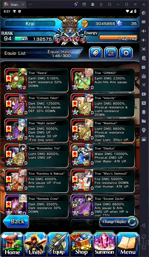 Grand Summoners Accounts Global | Rank 94 |UltinatePaladinRoy Lv,120TW,Houk image 17