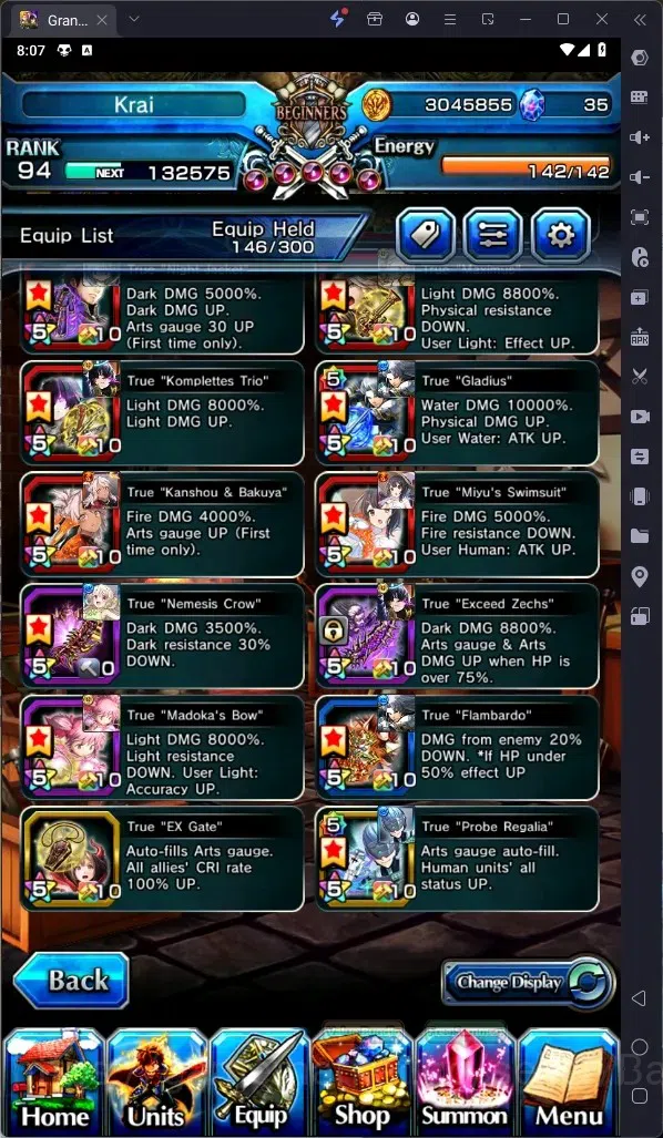 Grand Summoners Accounts Global | Rank 94 |UltinatePaladinRoy Lv,120TW,Houk image 18