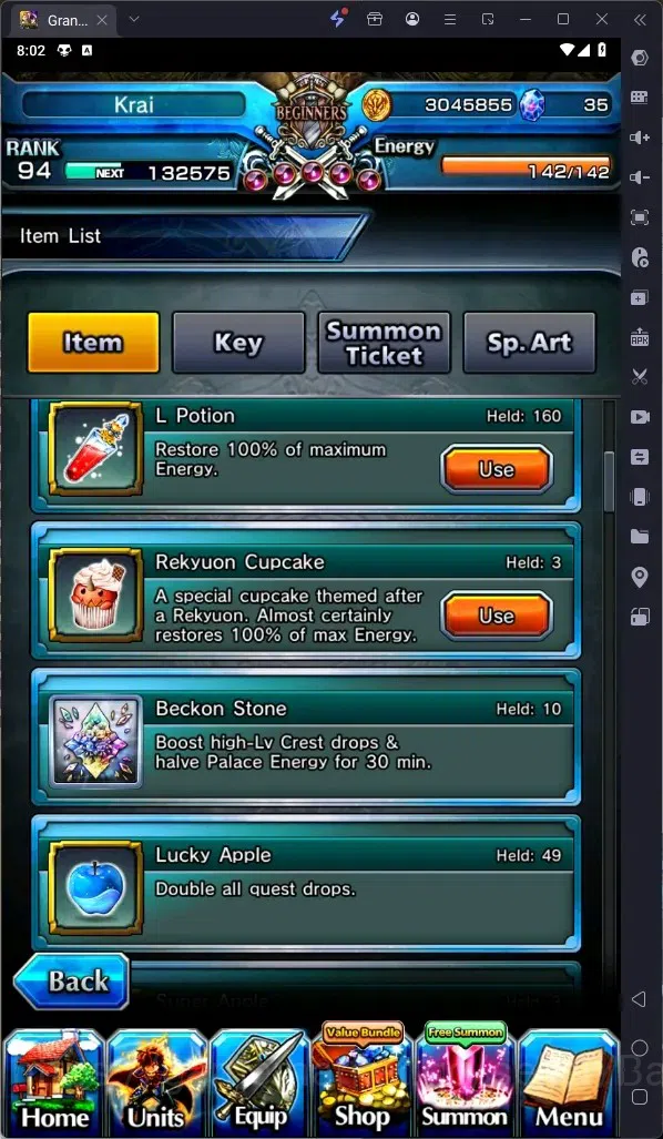 Grand Summoners Accounts Global | Rank 94 |UltinatePaladinRoy Lv,120TW,Houk image 3