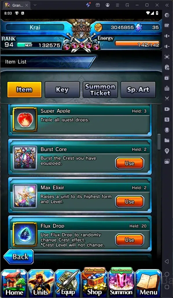 Grand Summoners Accounts Global | Rank 94 |UltinatePaladinRoy Lv,120TW,Houk image 4