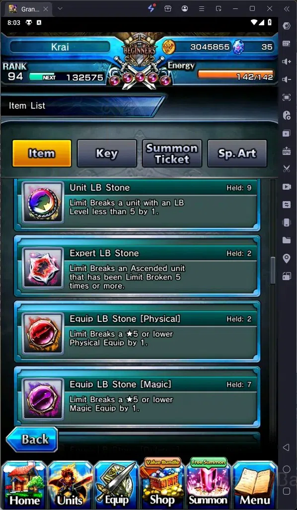 Grand Summoners Accounts Global | Rank 94 |UltinatePaladinRoy Lv,120TW,Houk image 5