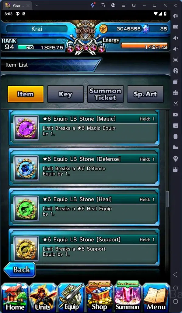 Grand Summoners Accounts Global | Rank 94 |UltinatePaladinRoy Lv,120TW,Houk image 7